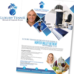 print brochure for luxury tennis retreats